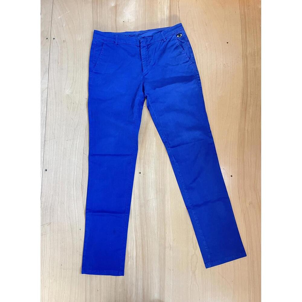 Kenzo Paris Eye Blue Casual Pants US Mens 31" Straight Leg Chino Royal Blue